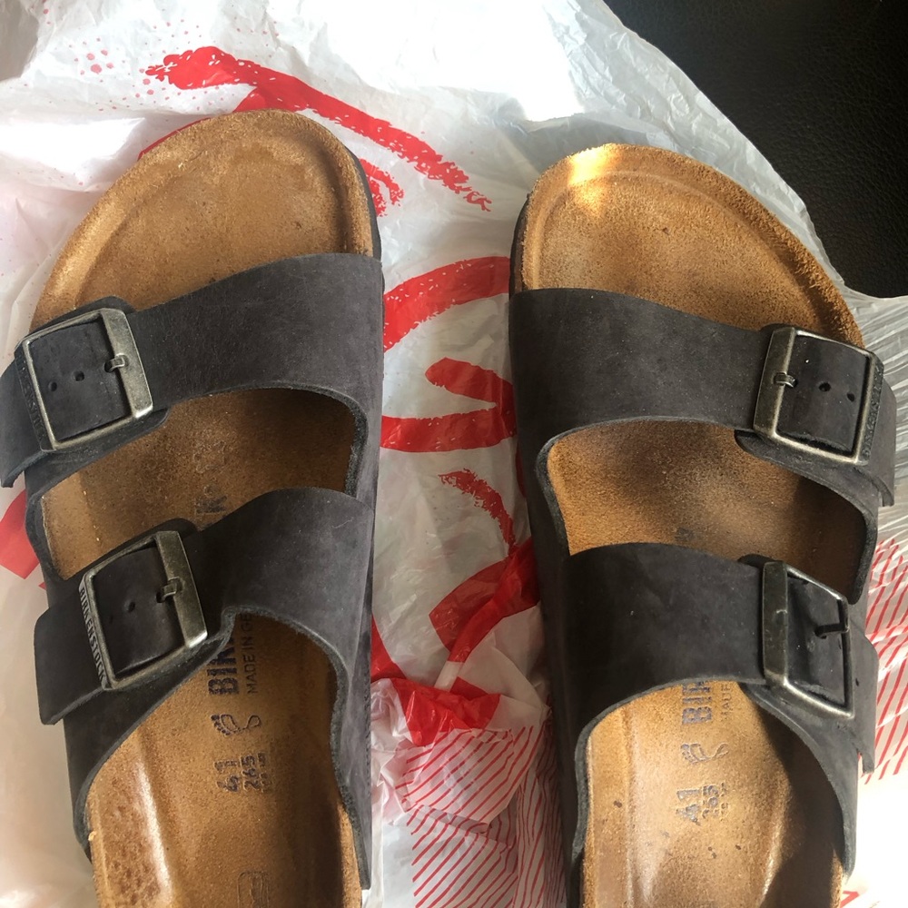 Black oiled Leather Birkenstock Women’s Sandals